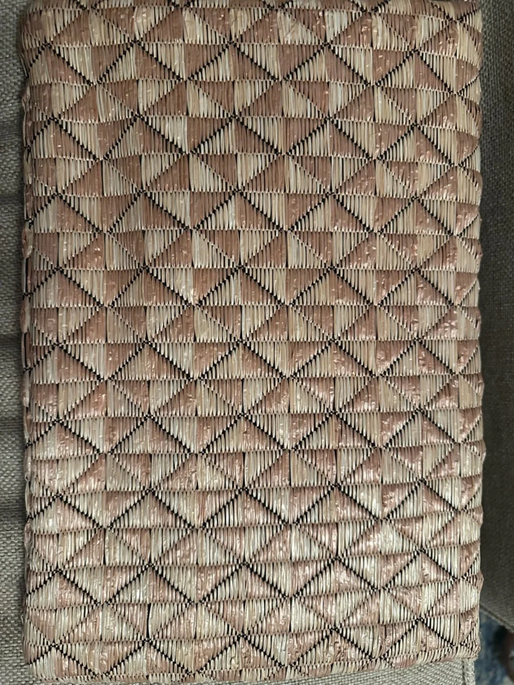 NWT Anthropologie Tan and Cream Woven Envelope Clutch